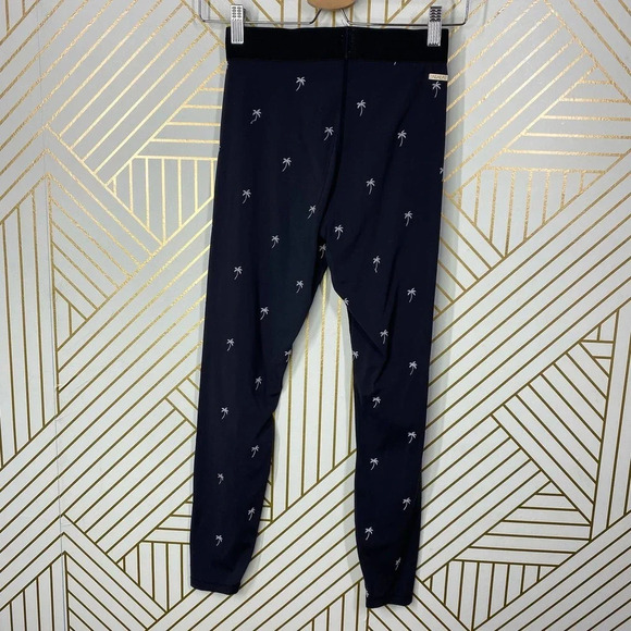 Alala Base Tight Leggings‎ Palm Tree Print Embroidered Stretch Black Size XS - Picture 5 of 11
